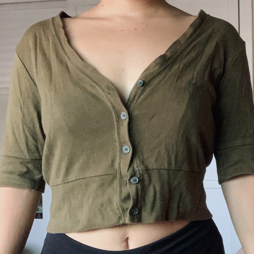 Green Cardigan top